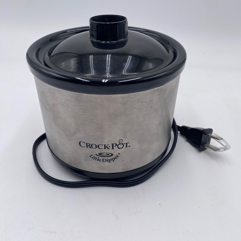 Crock-Pot Little Dipper Slow Cooker Warmer‎ 32041-C Silver Black Stainless Steel